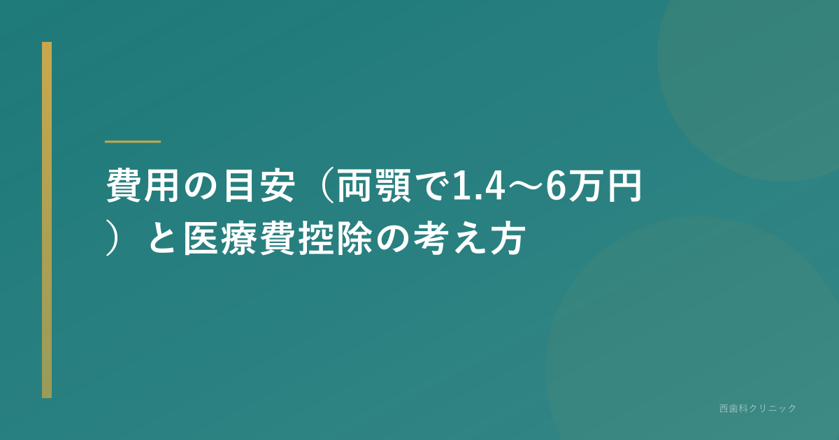 費用の目安と医療費控除の考え方