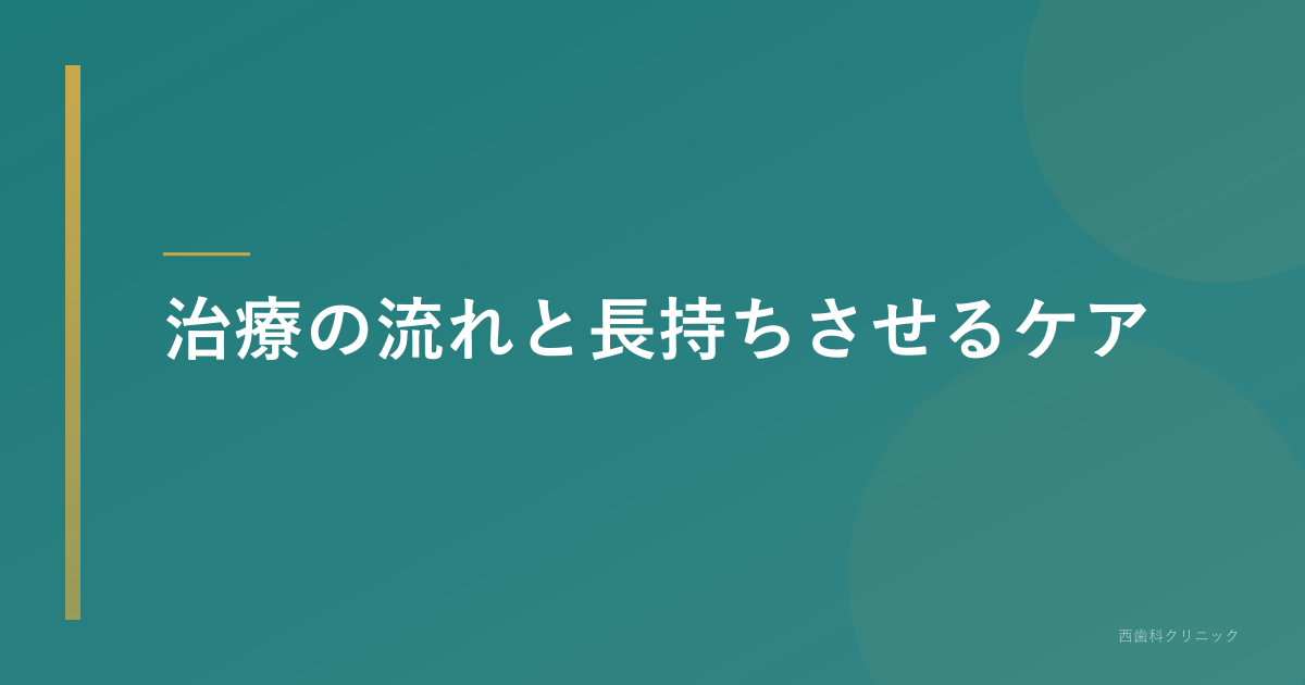 治療の流れと長持ちさせるケア
