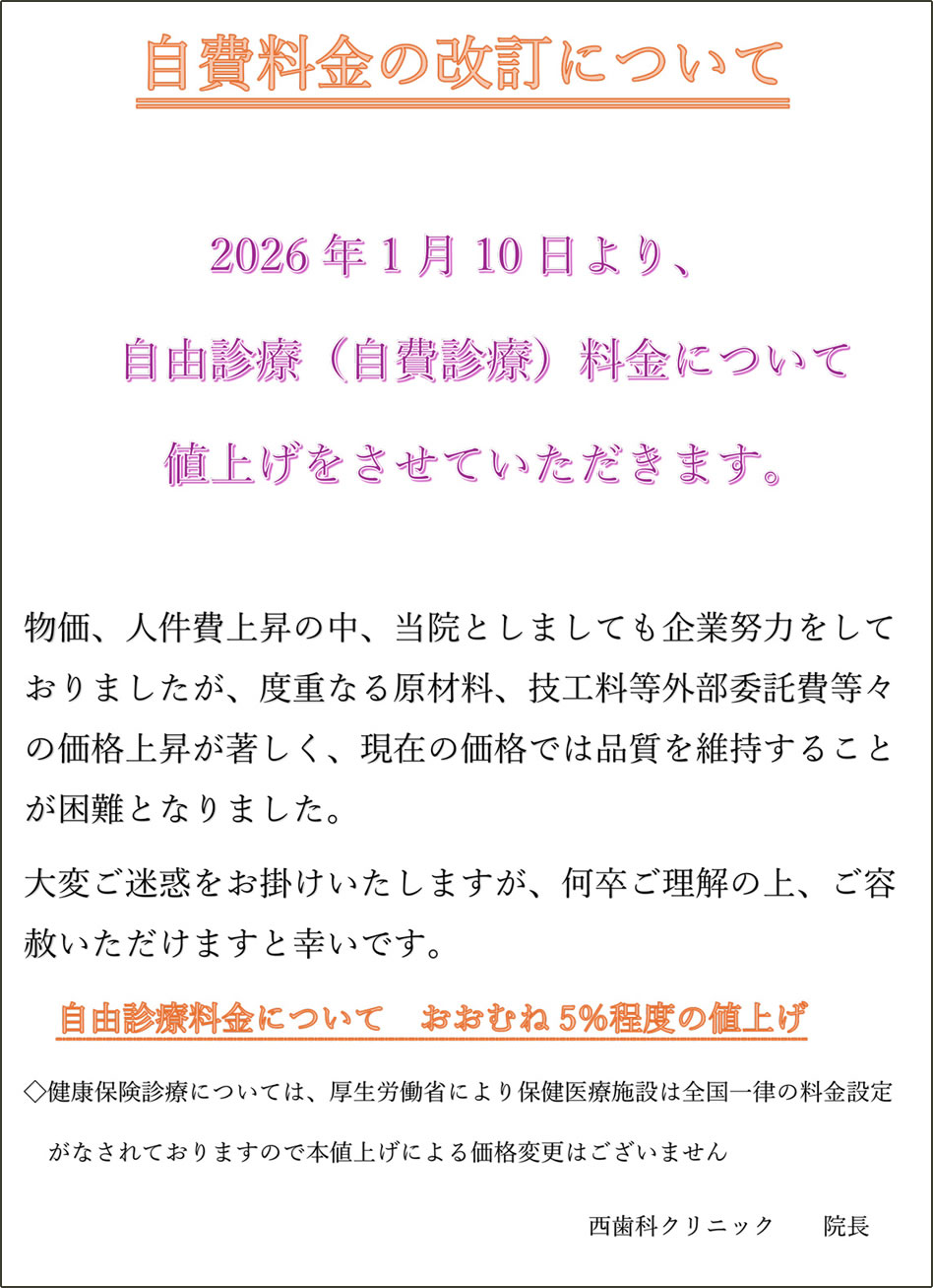料金の改定